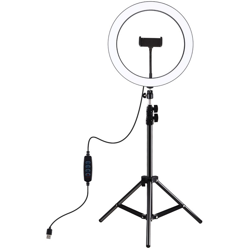 Кольцевая USB LED лампа Puluz PKT3056B 11.8" + штатив 1.1 м