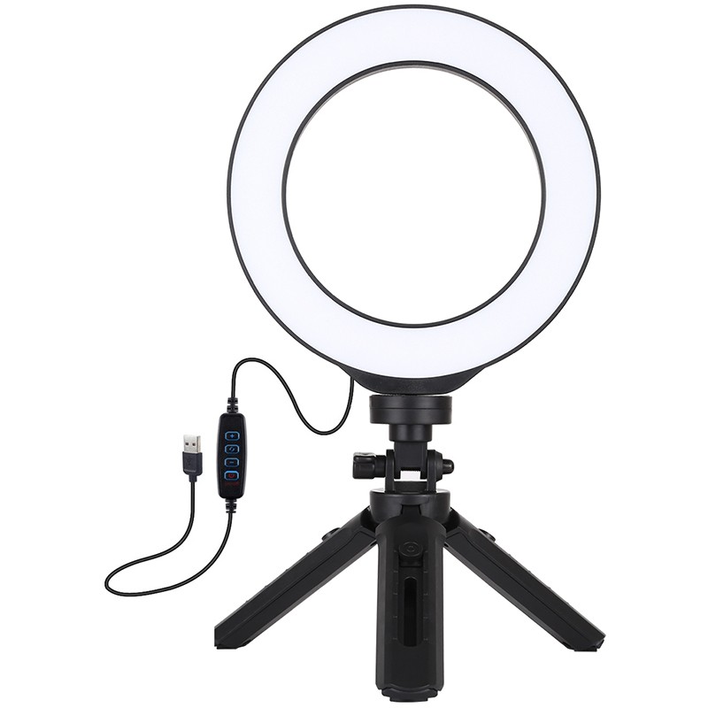 Кольцевая USB LED лампа Puluz PKT3059B 6.2" + настольный штатив