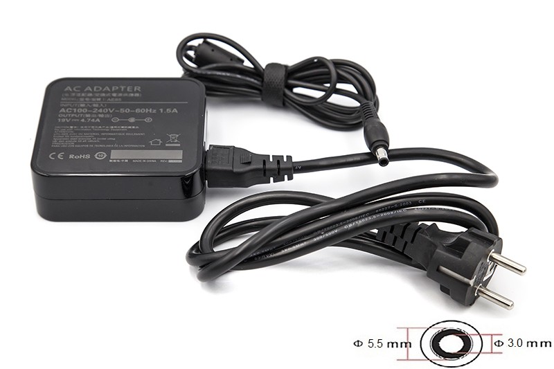 Блок питания для ноутбуков PowerPlant SAMSUNG 220V, 19V 90W 4.74A (5.5*3.0) wall mount