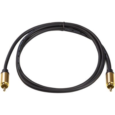 Кабель коаксиальный PowerPlant RCA 26AWG, 1 м, черный