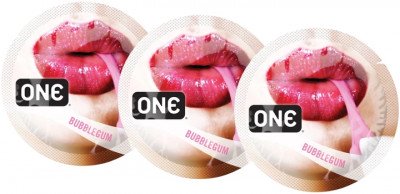 Презервативи One Flavor Waves Bubblegum Фіолетові 3 шт