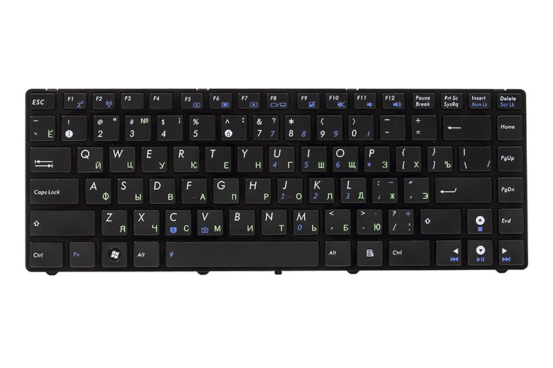 Клавиатура для ноутбука ASUS A42, K42, N82 черный, черный фрейм