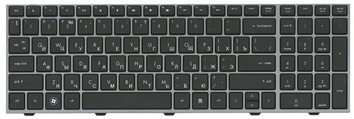 Клавиатура для ноутбука HP ProBook 4540, 4540s черный, черный фрейм