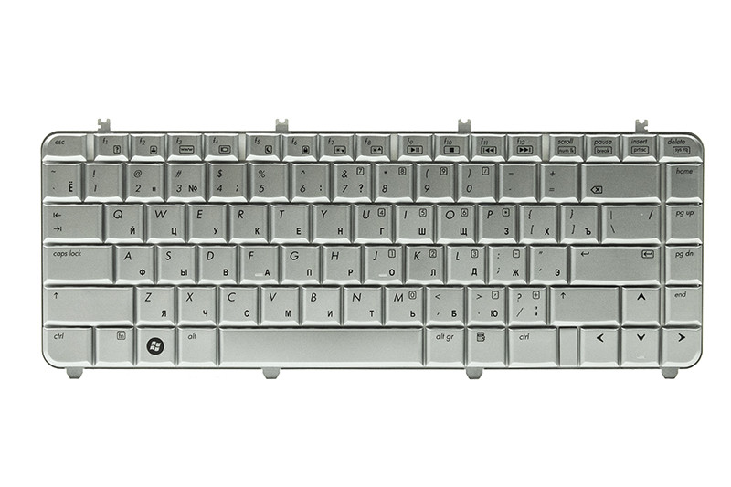 Клавиатура для ноутбука HP Pavilion DV5, DV5T, DV5-1000 серебристый, серебристый фрейм