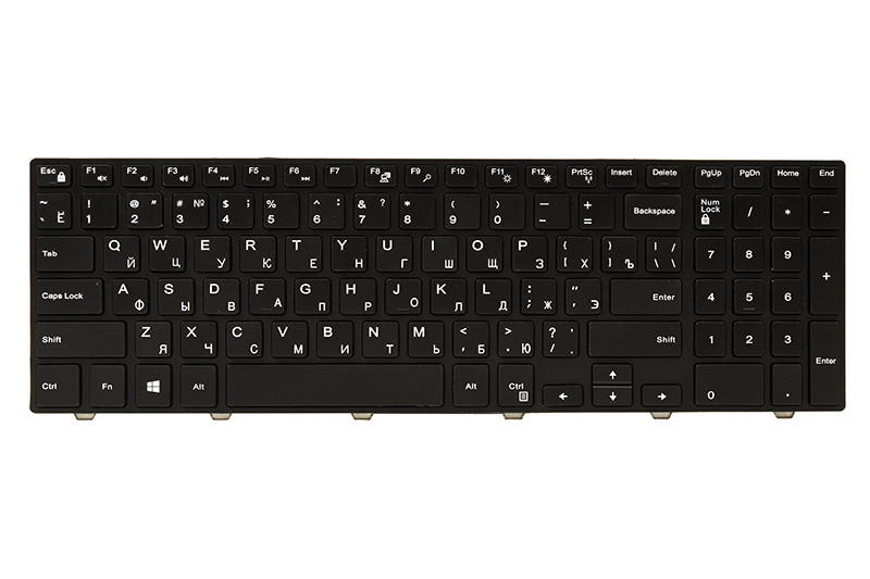 Клавиатура для ноутбука DELL Inspiron 15: 3000, 5000 черный, черный фрейм