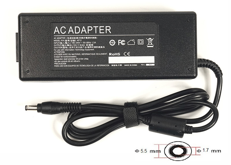 Блок питания для ноутбуков PowerPlant ACER 220V, 19V 120W 6.32A (5.5*1.7)