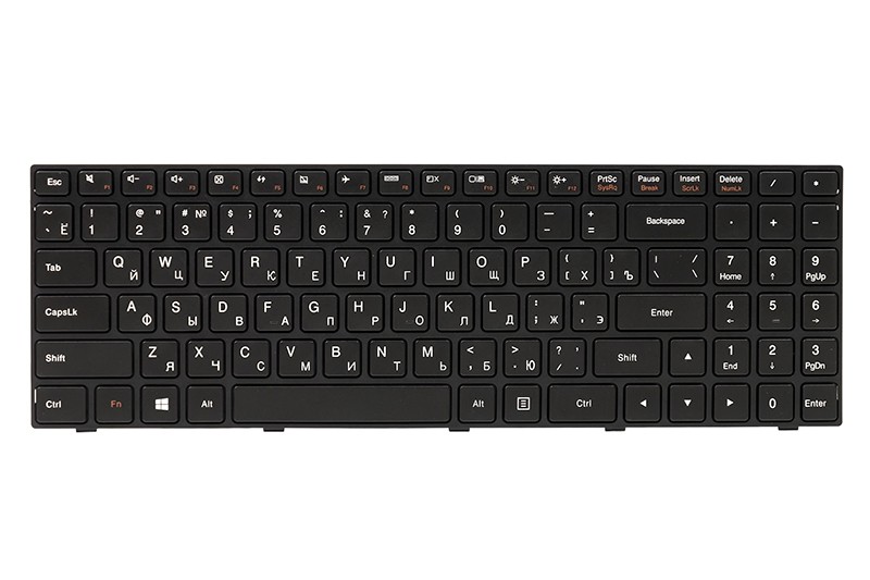Клавиатура для ноутбука IBM/LENOVO IdeaPad 100-15IBY черный, черный фрейм