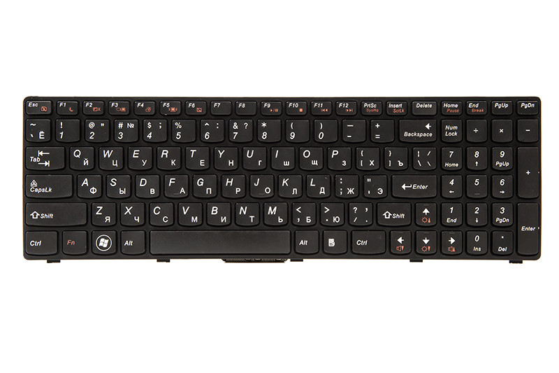 Клавиатура для ноутбука IBM/LENOVO B570, B590, V570 черный, черный фрейм