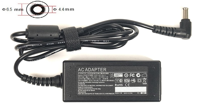 Блок питания для ноутбуков PowerPlant SAMSUNG 220V, 16V 45W 2.8A (6.5*4.4)