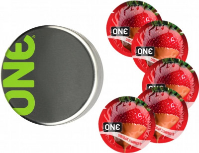 Презервативи One Flavor Waves Полуниця в шоколаді 5 шт у кейсі