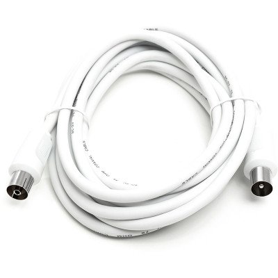 Кабель коаксиальный PowerPlant AV 75 Ом, 3 м, белый