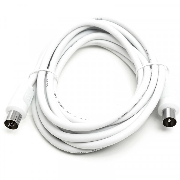 Кабель коаксиальный PowerPlant AV 75 Ом, 3 м, белый