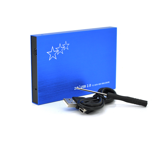 Карман ShuoLe U25E30, 2,5"алюминиевый корпус,интерфейс USB2.0 SATA, blue