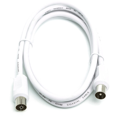 Кабель коаксиальный PowerPlant AV 75 Ом, 1.5 м, белый