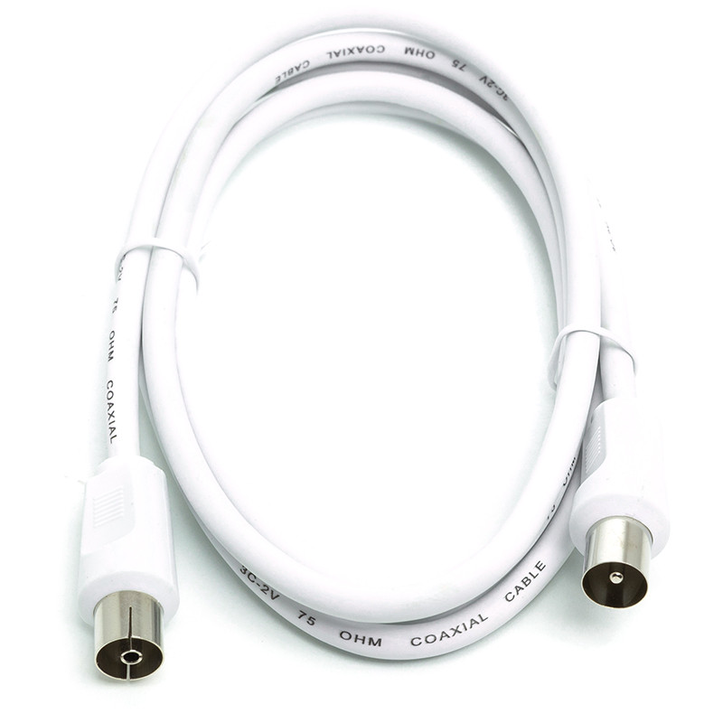 Кабель коаксиальный PowerPlant AV 75 Ом, 1.5 м, белый