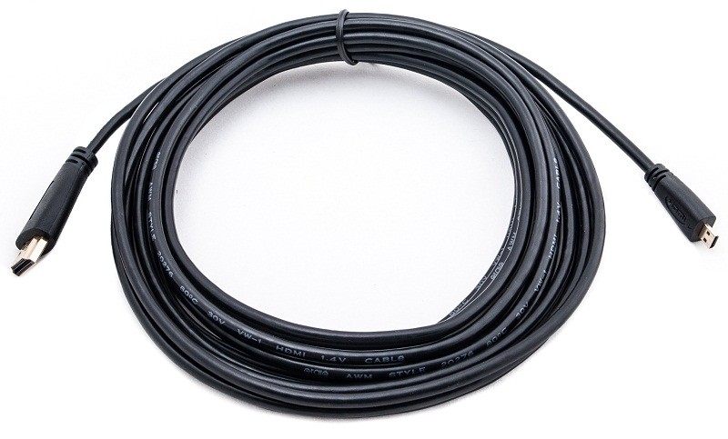 Видео кабель PowerPlant HDMI - micro HDMI, 5м, позолоченные коннекторы, 1.3V