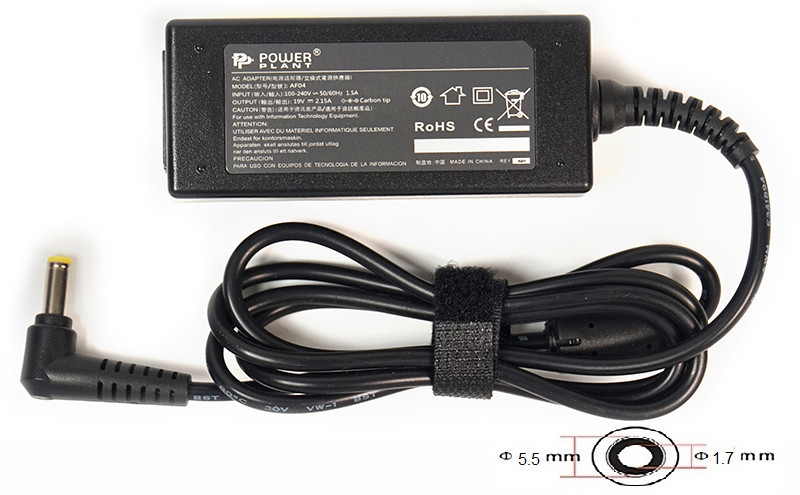 Блок питания для ноутбуков PowerPlant ACER 220V, 19V 40W 2.15A (5.5*1.7)