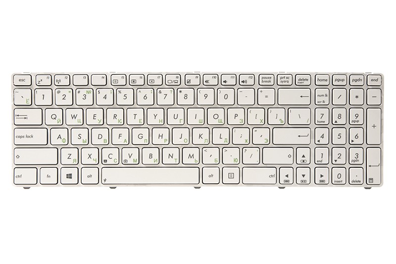 Клавиатура для ноутбука ASUS A52, K52, X54 (K52 version) белый, белый фрейм