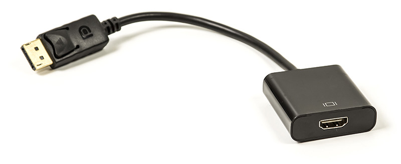 Кабель-переходник PowerPlant HDMI - DisplayPort, 0.15м, черный