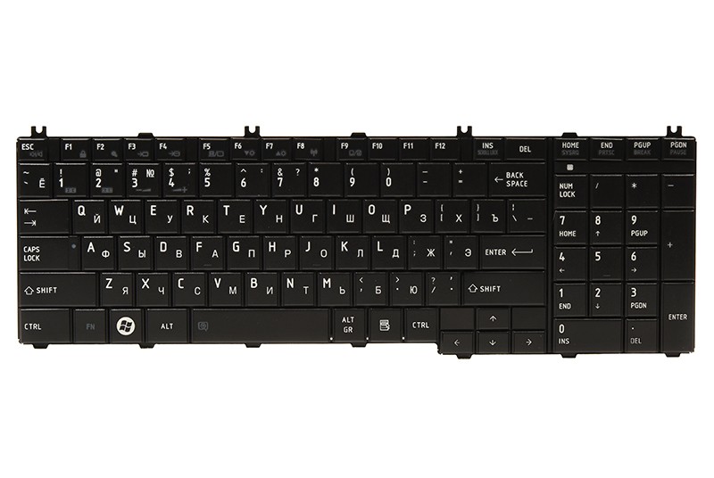 Клавиатура для ноутбука TOSHIBA Satellite C650, L650 черный, черный фрейм