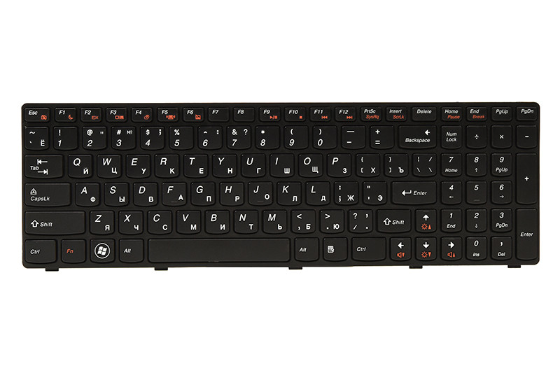Клавиатура для ноутбука IBM/LENOVO G570, G575 черный, черный фрейм