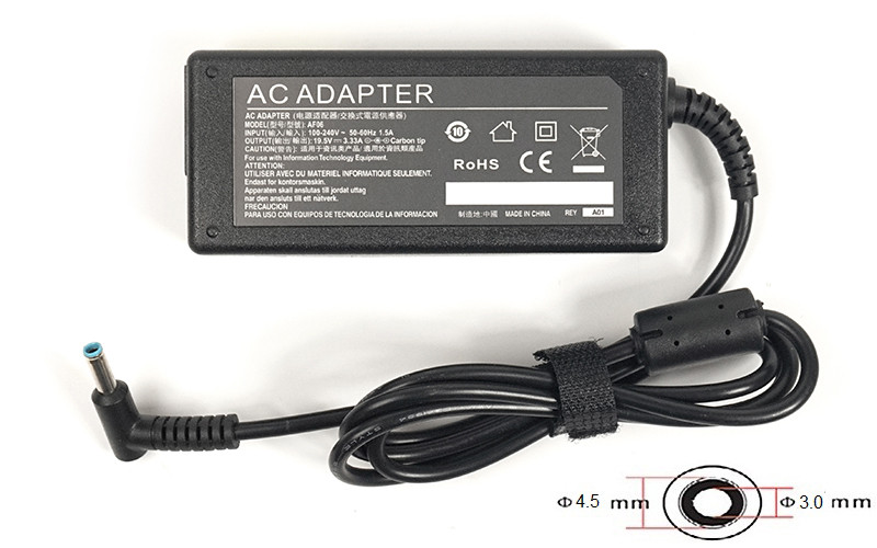 Блок питания для ноутбуков PowerPlant HP 220V, 19.5V 65W 3.33A (4.5*3.0)