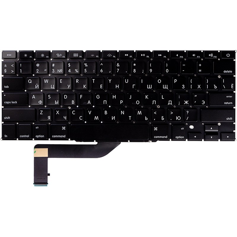 Клавиатура для ноутбука APPLE MacBook Pro Retina 15" 1398 черный, без фрейма