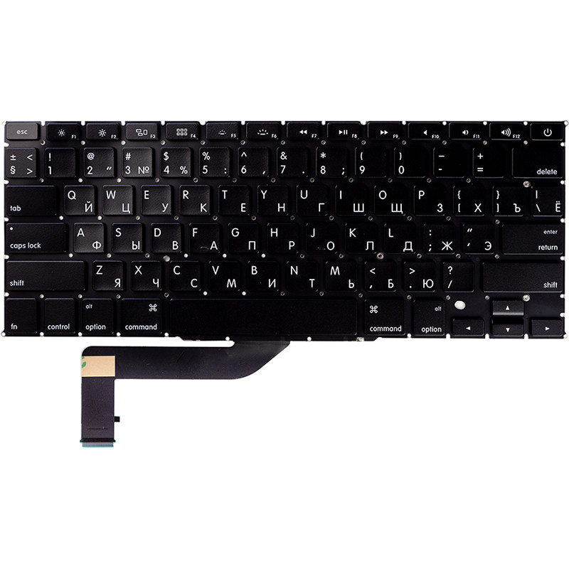 Клавиатура для ноутбука APPLE MacBook Pro Retina 15" 1398 черный, без фрейма