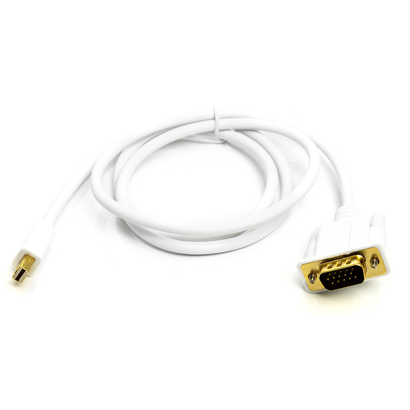 Видео кабель PowerPlant mini DisplayPort (M) - VGA (M), 1 м, белый