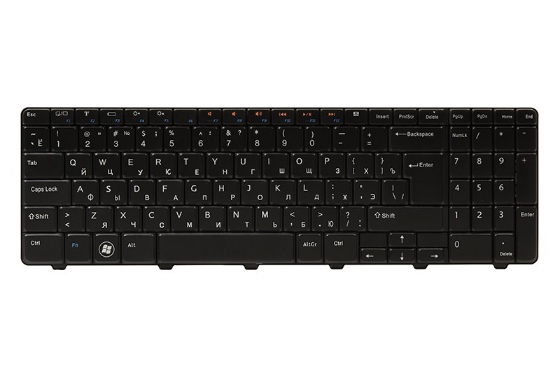 Клавиатура для ноутбука DELL Inspiron N5010 черный, черный фрейм (big Enter)