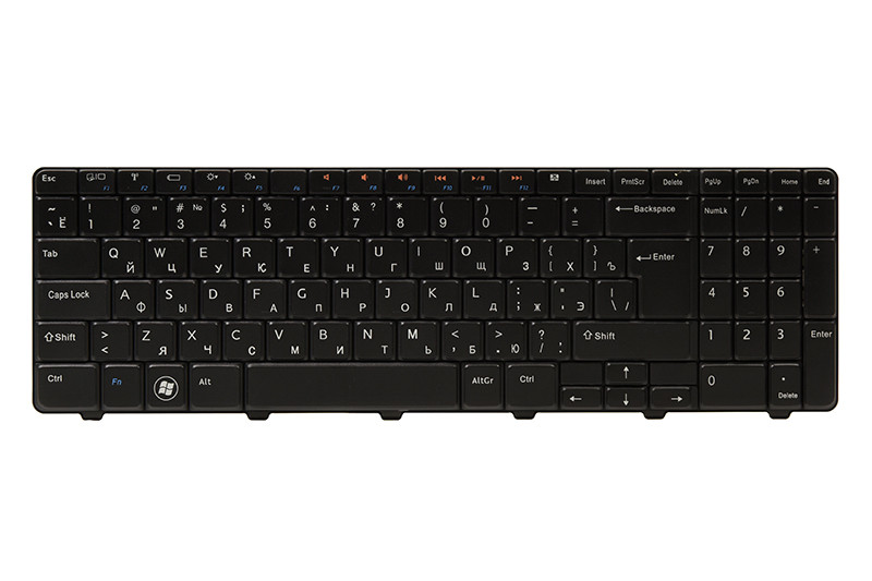 Клавиатура для ноутбука DELL Inspiron N5010 черный, черный фрейм (big Enter)