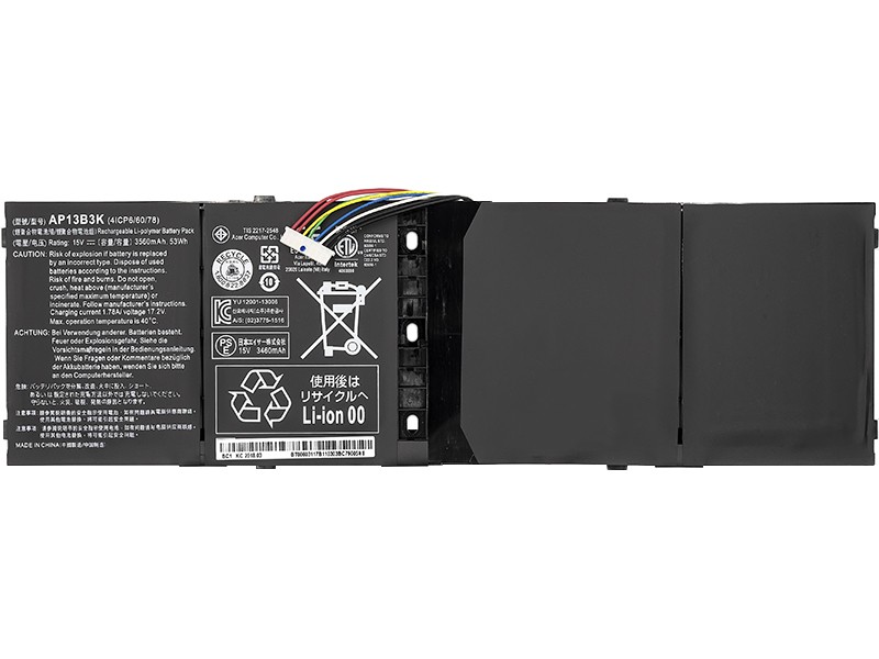 Аккумулятор для ноутбуков ACER Aspire V5-573 Series (AP13B3K, ARV573PA) 14.8V 3560mAh (original)