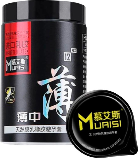 Ультратонкі презервативи Muaisi з підвищеною кількістю змащення 12 шт