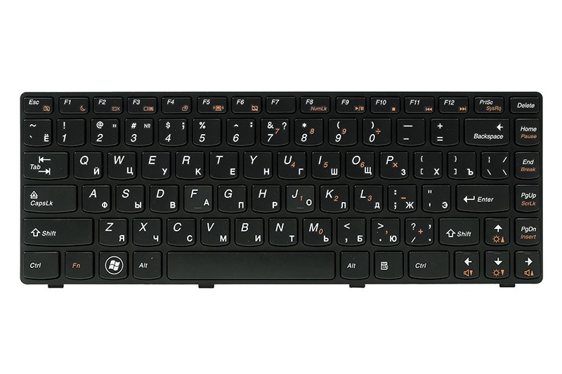 Клавиатура для ноутбука IBM/LENOVO IdeaPad G480 черный, черный фрейм
