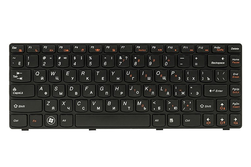 Клавиатура для ноутбука IBM/LENOVO IdeaPad G470 черный, черный фрейм