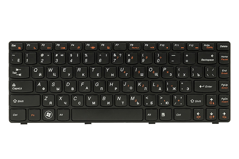 Клавиатура для ноутбука IBM/LENOVO IdeaPad G470 черный, черный фрейм