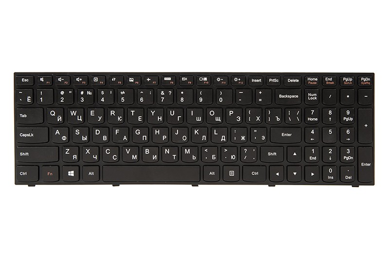 Клавиатура для ноутбука IBM/LENOVO IdeaPad G50-30 черный, черный фрейм
