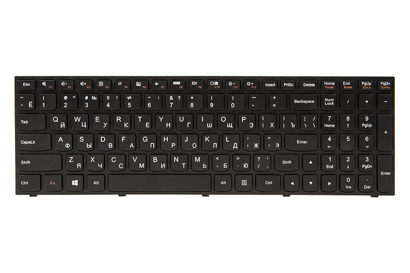 Клавиатура для ноутбука IBM/LENOVO IdeaPad G50-30 черный, черный фрейм