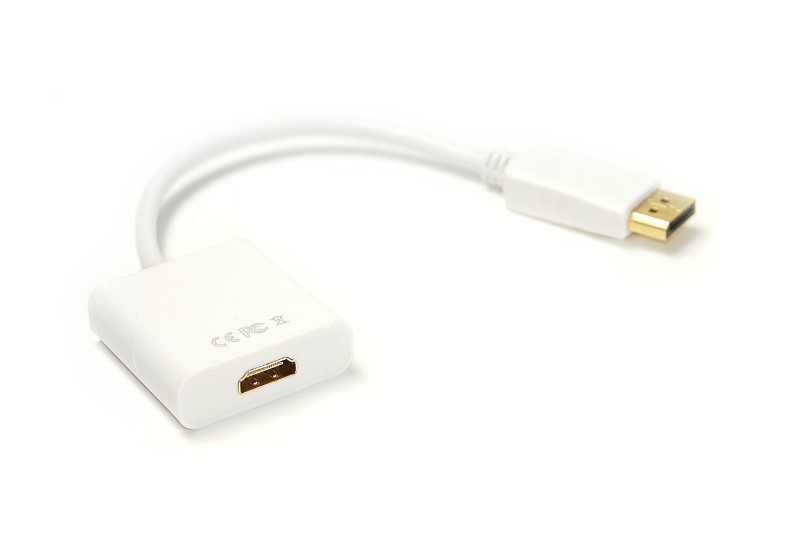 Кабель-переходник PowerPlant HDMI (F) - DisplayPort (M), 0.15м, 1.4V, 4K x 2K