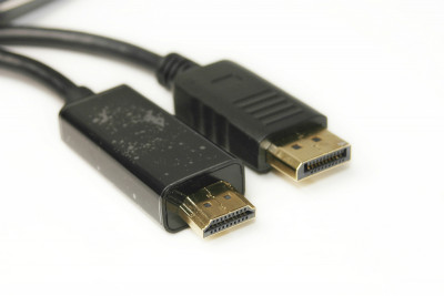 Видео кабель PowerPlant DisplayPort (M) - HDMI (M), 1.4V, 30AWG, 4Kx2K, 1.8м