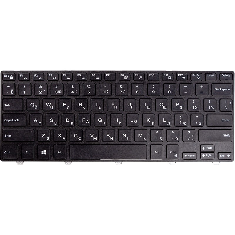 Клавиатура для ноутбука DELL Inspiron 14 3000, 3441, черный, черный фрейм