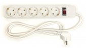 Сетевой фильтр PowerPlant 1.8 м, 3x1.5мм2, 10А, 5 розетoк, евростандарт (JY-1056/1.8)