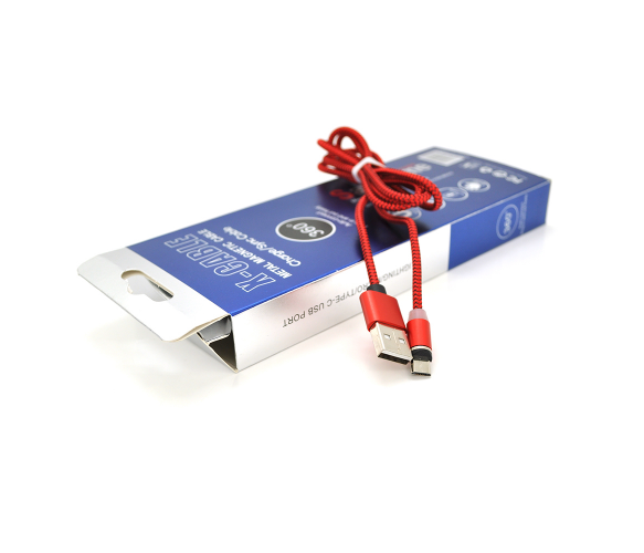 Магнитный кабель PiPo USB 2.0/Micro, 1m, 2А, тканевая оплетка, бронированный, съемник, Red, BOX