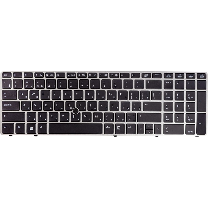 Клавиатура для ноутбука HP ProBook 6560B, EliteBook 8560P черный, серый фрейм