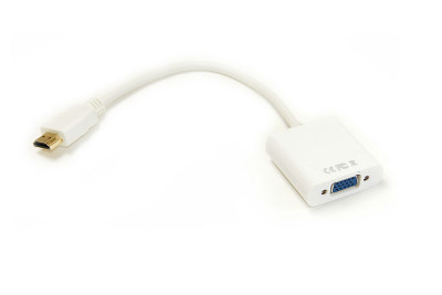 Кабель-переходник PowerPlant HDMI - VGA, 0.15м, позолоченные коннекторы