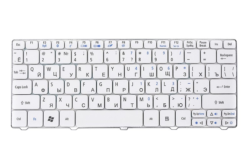 Клавиатура для ноутбука ACER Aspire One 521, eMachines 350 белый, без фрейма