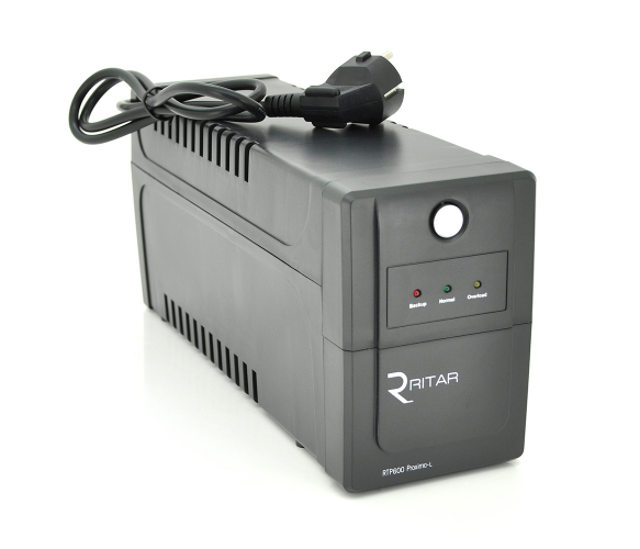 ИБП Ritar RTP600 (360W) Proxima-L, LED, AVR, 2st, 2xSCHUKO socket, 1x12V7Ah, plastik Case ( 340 х 140 х 205 ) 4,46 кг Q4