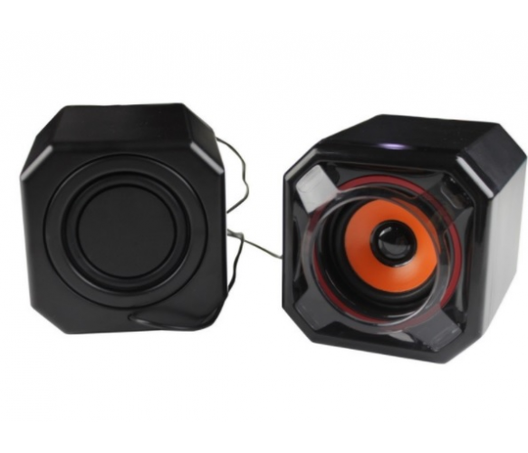 Колонки 2.0 JEDEL JD-A8 USB+3.5mm, 2x3W, 90Hz- 20KHz, с регулятором громкости, Black, BOX, Q24