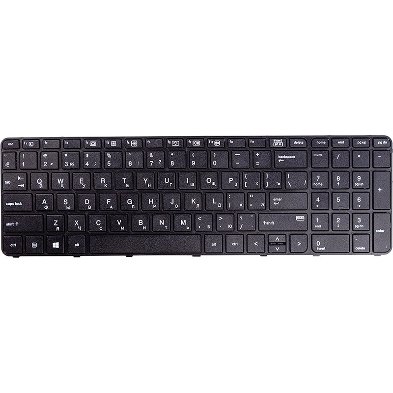 Клавиатура для ноутбука HP 450 G3, 470 G3 черный, черный фрейм