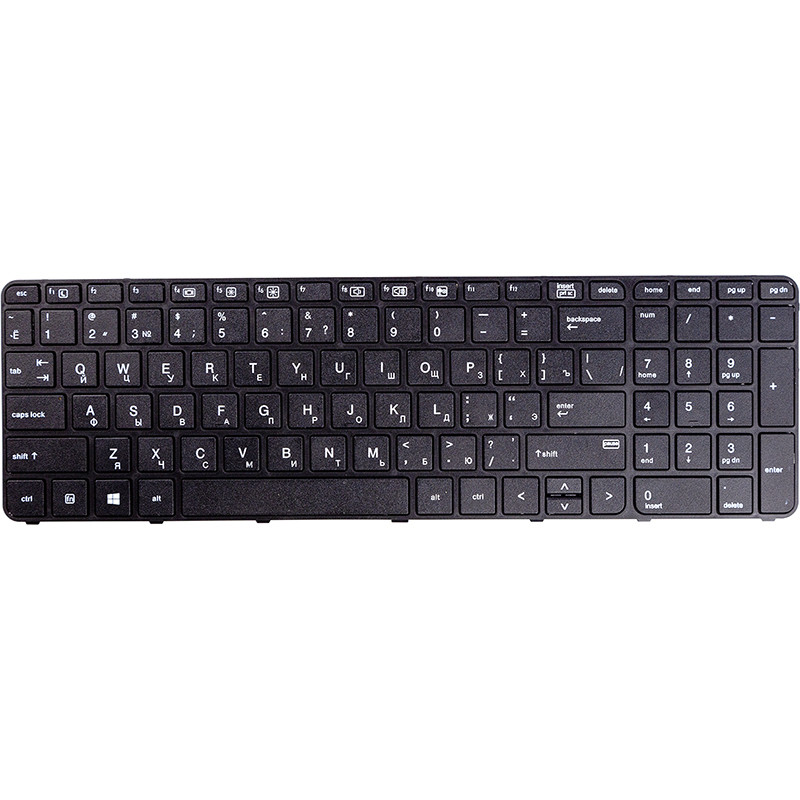 Клавиатура для ноутбука HP 450 G3, 470 G3 черный, черный фрейм